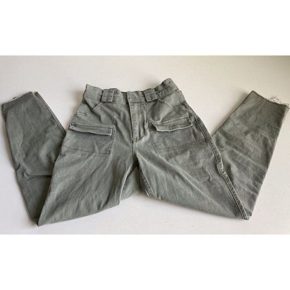 Women’s Sz XS Hollister Ultra High Rise Olive Army Green Pants With Pockets